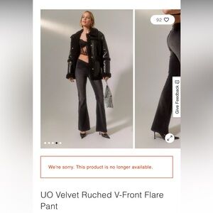 Urban Outfitters Black faded velvet flare pant